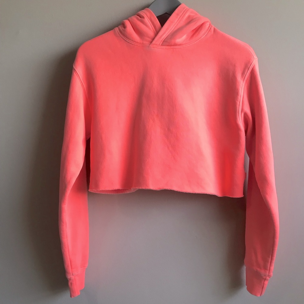 Aritzia Tna PERFECT HOODIE CROP, Gd Neon Sunset, Size  XS